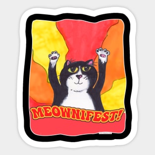 Meownifest Epic Cat Praise Design Sticker